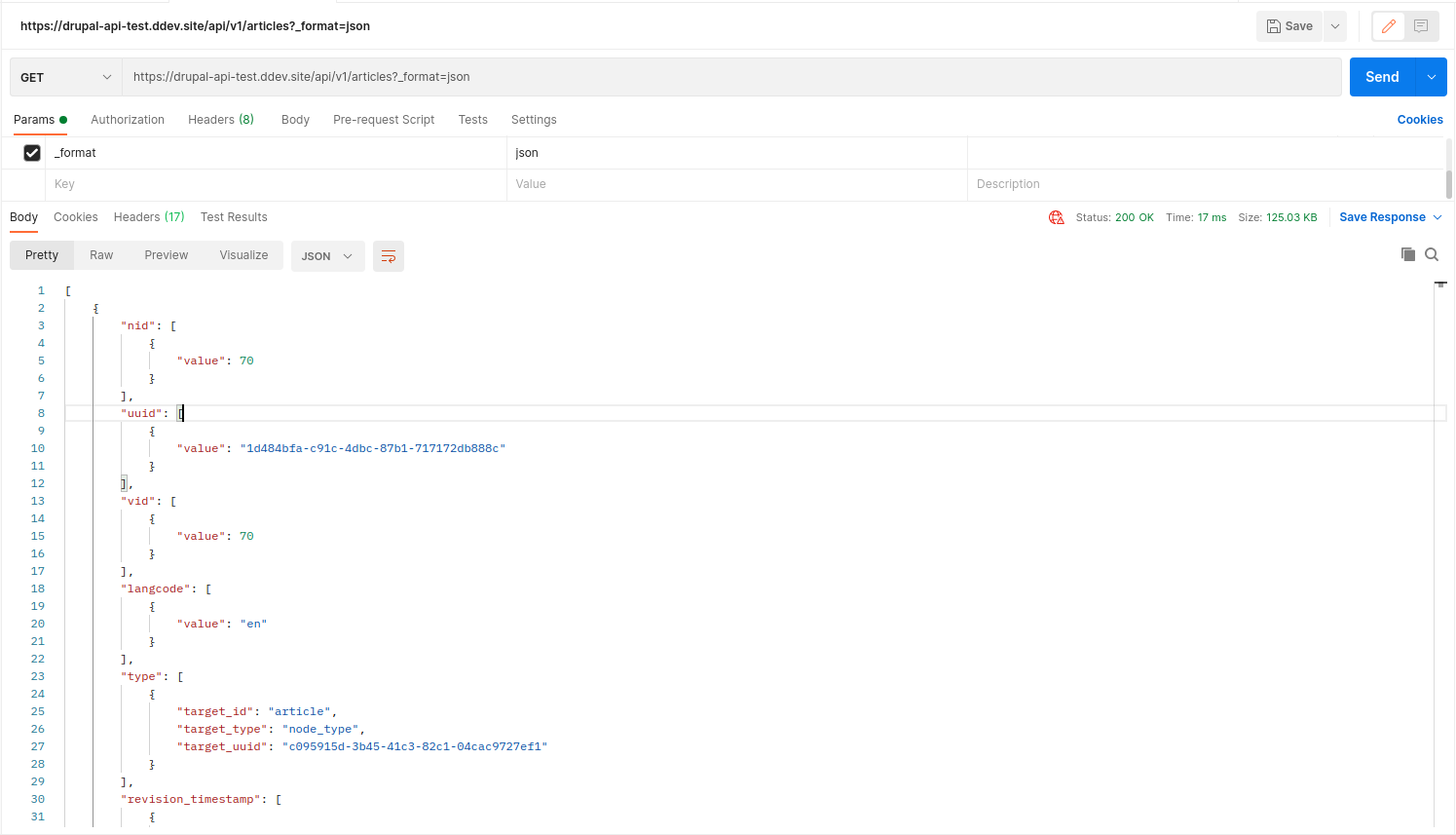 postman json