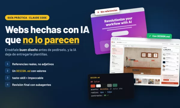 Webs hechas con IA que no lo parecen: una landing genérica sin referencias frente al prototipo Nido diseñado con un DESIGN.md